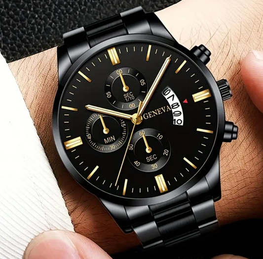 Relógio Masculino Infinity Steel – Casual com Calendário e Estilo